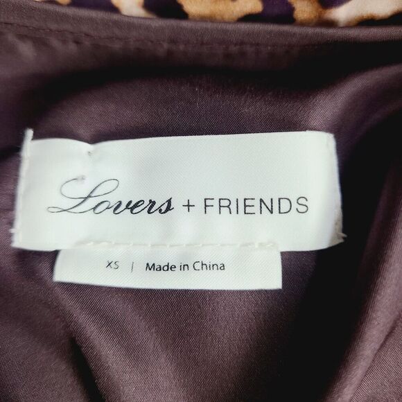 Lovers + Friends Cropped Puffer Jacket XS Brown Animal Leopard Print Full-Zip - Picture 7 of 10